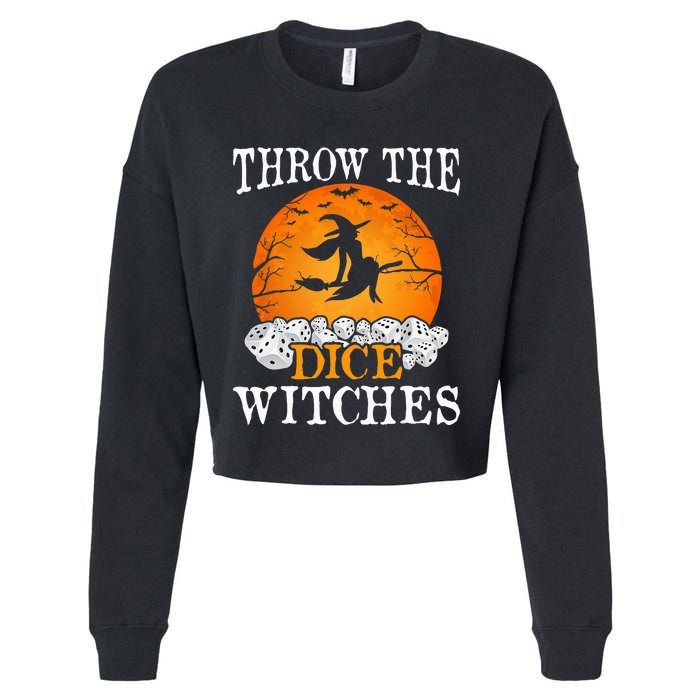 Bunco Throw the Dice Witches Bunco Game Lover Halloween Cropped Pullover Crew