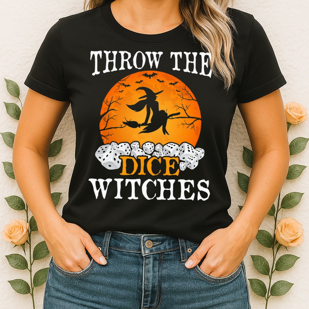 Bunco Throw the Dice Witches Bunco Game Lover Halloween Womens T-Shirt