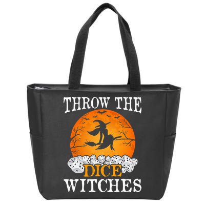 Bunco Throw the Dice Witches Bunco Game Lover Halloween Zip Tote Bag