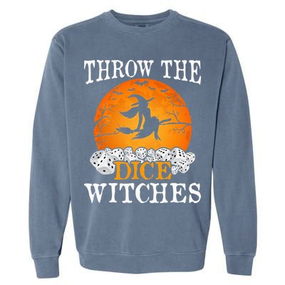Bunco Throw the Dice Witches Bunco Game Lover Halloween Garment-Dyed Sweatshirt