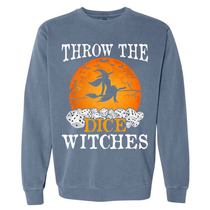 Bunco Throw the Dice Witches Bunco Game Lover Halloween Garment-Dyed Sweatshirt