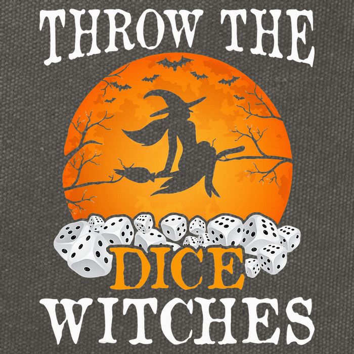 Bunco Throw the Dice Witches Bunco Game Lover Halloween Cotton Canvas Backpack