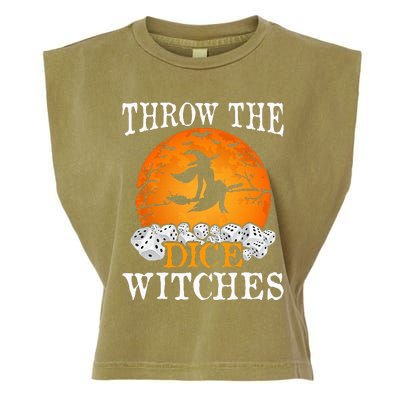 Bunco Throw the Dice Witches Bunco Game Lover Halloween Garment-Dyed Women's Muscle Tee