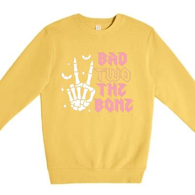 Bad Two The Bone Birthday 2nd 2 Years Old Birthday Premium Crewneck Sweatshirt