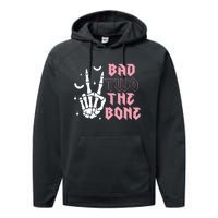 Bad Two The Bone Birthday 2nd 2 Years Old Birthday Performance Fleece Hoodie