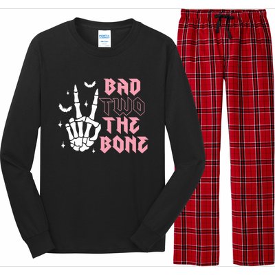 Bad Two The Bone Birthday 2nd 2 Years Old Birthday Long Sleeve Pajama Set