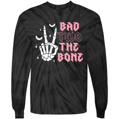 Bad Two The Bone Birthday 2nd 2 Years Old Birthday Tie-Dye Long Sleeve Shirt