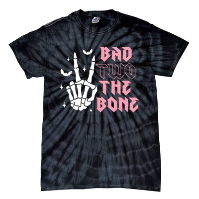 Bad Two The Bone Birthday 2nd 2 Years Old Birthday Tie-Dye T-Shirt