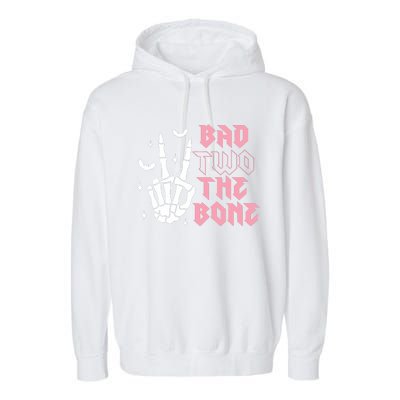 Bad Two The Bone Birthday 2nd 2 Years Old Birthday Garment-Dyed Fleece Hoodie