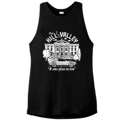 Back To The Future Visit Hill Valley A Nice Place To Live Gift Ladies PosiCharge Tri-Blend Wicking Tank