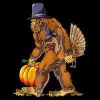 Bigfoot Turkey Thanksgiving Funny Holiday 16 in Basic Backpack