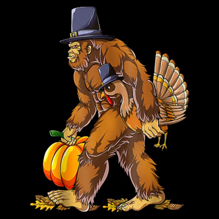 Bigfoot Turkey Thanksgiving Funny Holiday 16 in Basic Backpack