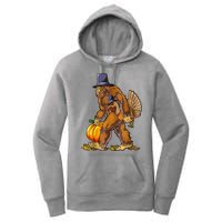 Bigfoot Turkey Thanksgiving Funny Holiday Women's Pullover Hoodie