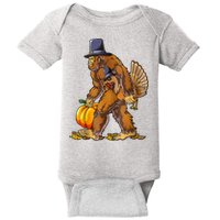 Bigfoot Turkey Thanksgiving Funny Holiday Baby Bodysuit