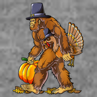Bigfoot Turkey Thanksgiving Funny Holiday Baby Bodysuit