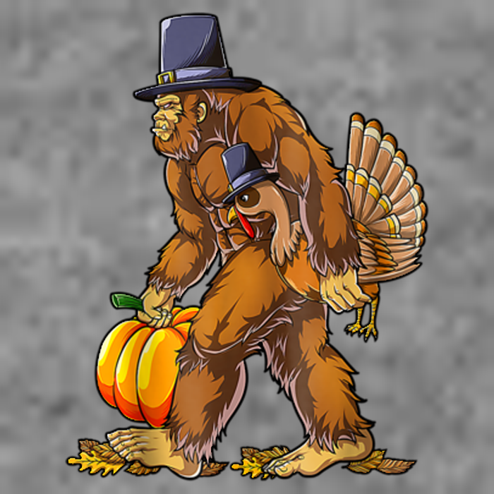 Bigfoot Turkey Thanksgiving Funny Holiday Baby Bodysuit