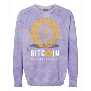 Bitcoin Time To Do Business Colorblast Crewneck Sweatshirt