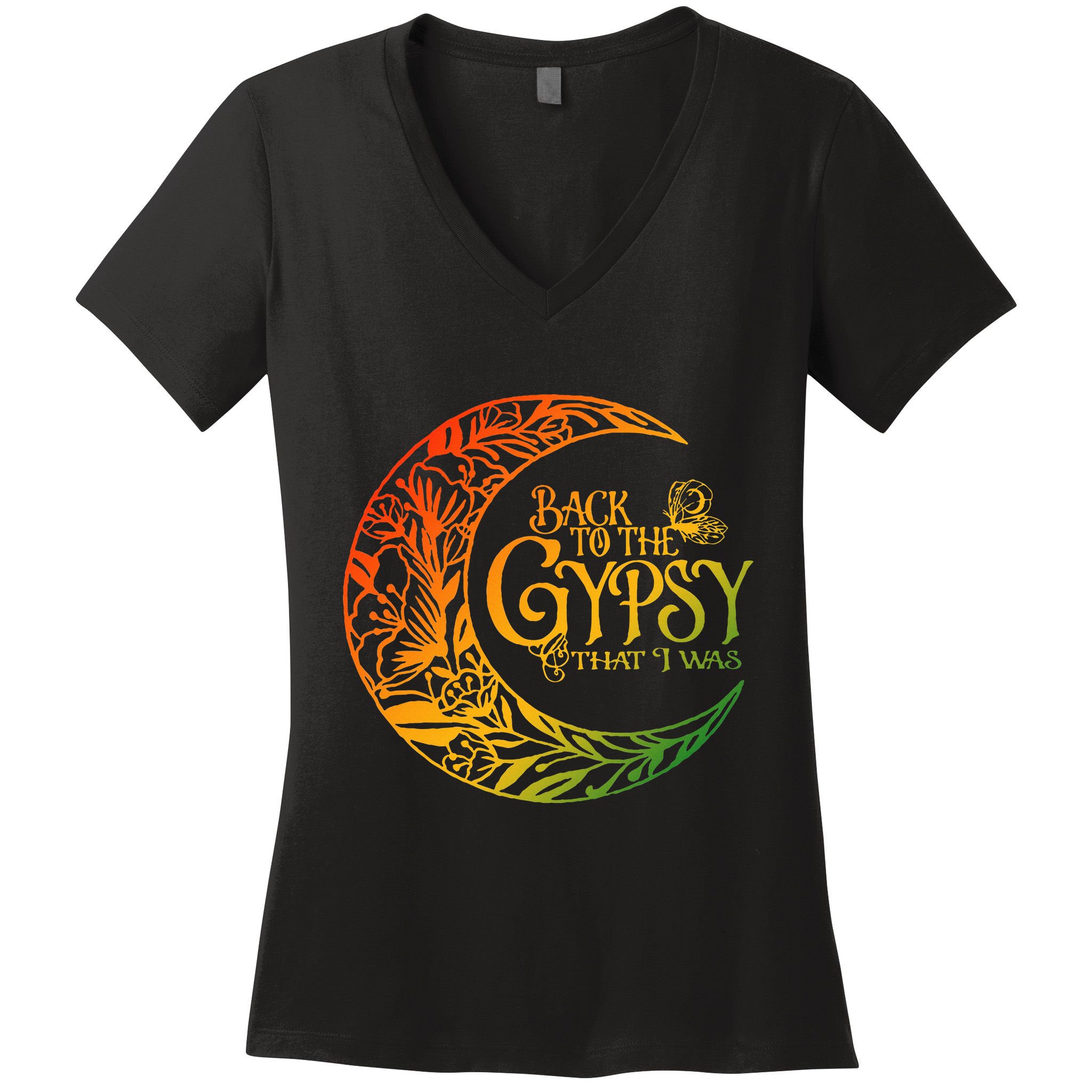 Back To The Gypsy That I Was Apparel Women's V-Neck T-Shirt