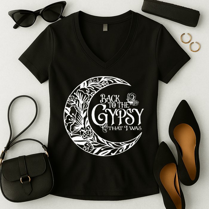 Back To The Gypsy That I Was Women's V-Neck T-Shirt