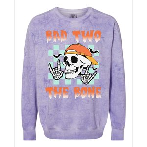 Bad Two The Bone Party 2 Years Old 2nd Birthday Gift Colorblast Crewneck Sweatshirt