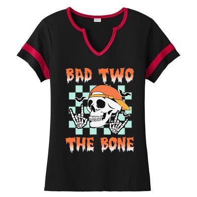 Bad Two The Bone Party 2 Years Old 2nd Birthday Gift Ladies Halftime Notch Neck Tee