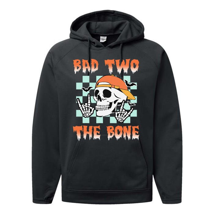 Bad Two The Bone Party 2 Years Old 2nd Birthday Gift Performance Fleece Hoodie