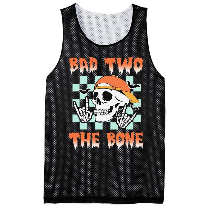 Bad Two The Bone Party 2 Years Old 2nd Birthday Gift Mesh Reversible Basketball Jersey Tank