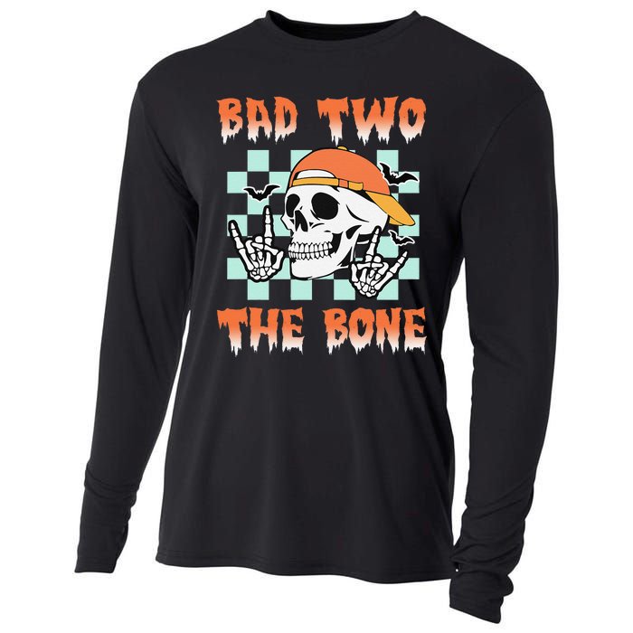 Bad Two The Bone Party 2 Years Old 2nd Birthday Gift Cooling Performance Long Sleeve Crew