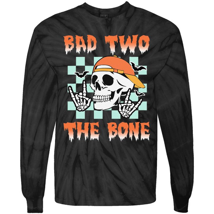 Bad Two The Bone Party 2 Years Old 2nd Birthday Gift Tie-Dye Long Sleeve Shirt