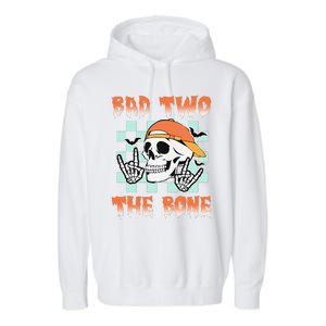 Bad Two The Bone Party 2 Years Old 2nd Birthday Gift Garment-Dyed Fleece Hoodie