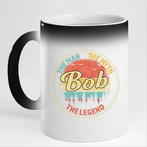 Bob The The Myth The Legend Personalized Name Gift 11oz Black Color Changing Mug