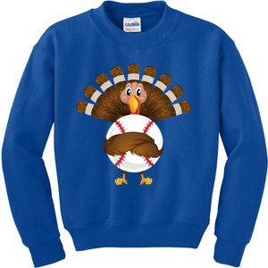 Baseball Turkey Thanksgiving Mom Gift Kids Sweatshirt