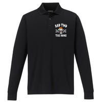 Bad To The Bone Skeleton Halloween Two Birthday Performance Long Sleeve Polo