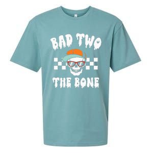 Bad To The Bone Skeleton Halloween Two Birthday Sueded Cloud Jersey T-Shirt