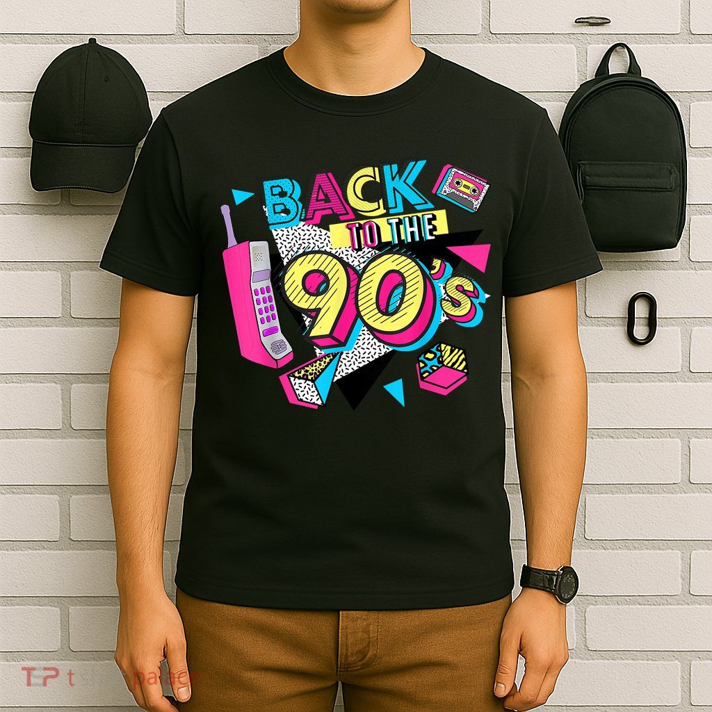 Back To The 90s Outfits Retro Costume Party Cassette Tape T-Shirt