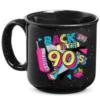 Back To The 90s Outfits Retro Costume Party Cassette Tape 15oz Campfire Ceramic Mug
