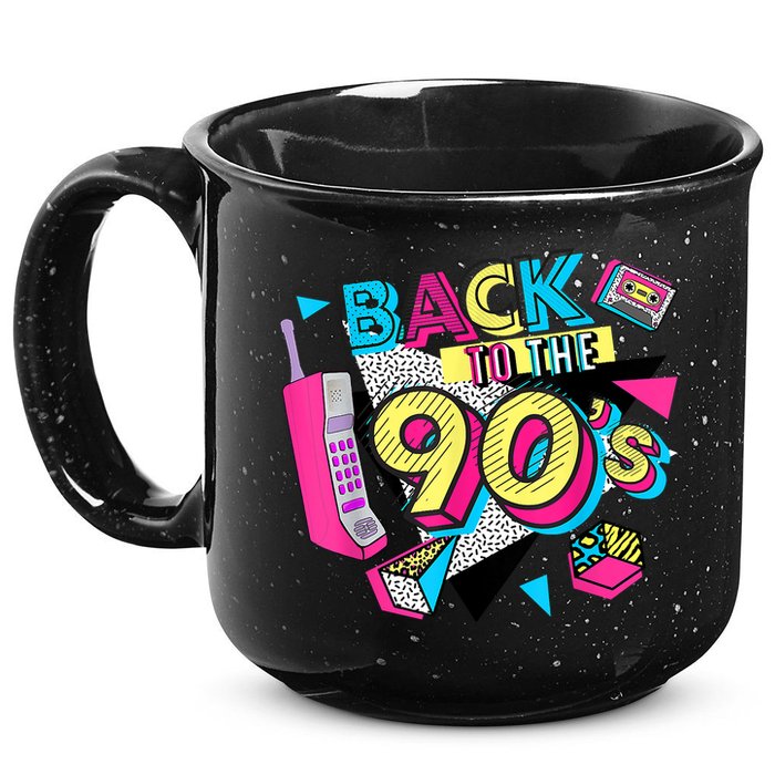 Back To The 90s Outfits Retro Costume Party Cassette Tape 15oz Campfire Ceramic Mug
