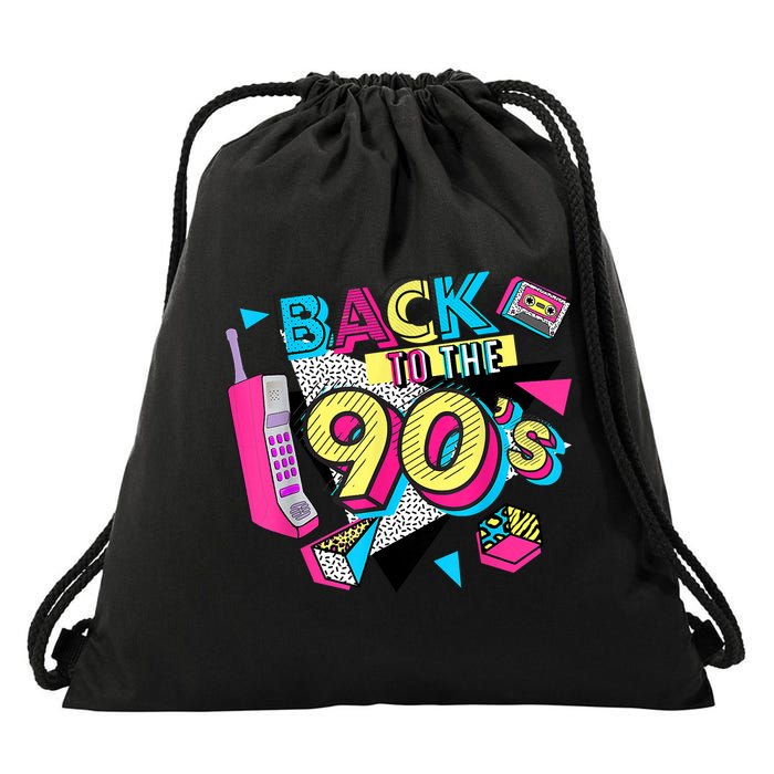 Back To The 90s Outfits Retro Costume Party Cassette Tape Drawstring Bag