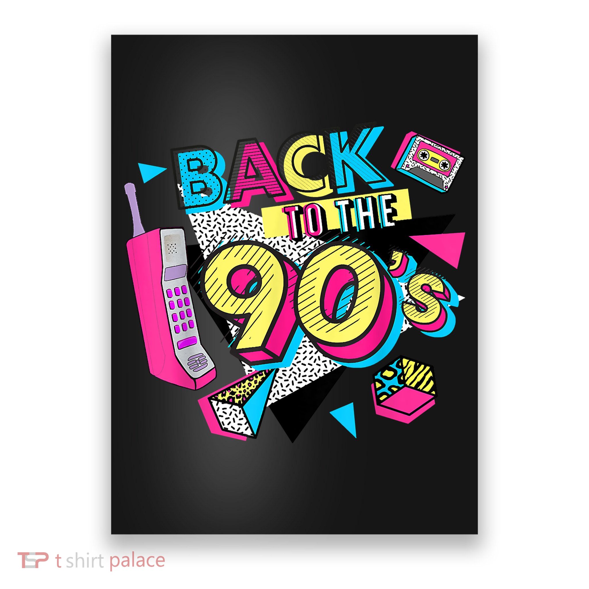 Back To The 90s Outfits Retro Costume Party Cassette Tape Poster