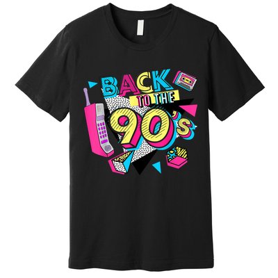 Back To The 90s Outfits Retro Costume Party Cassette Tape Premium T-Shirt