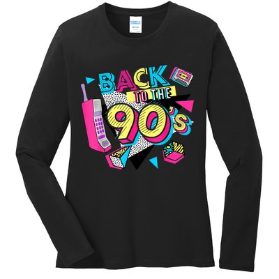 Back To The 90s Outfits Retro Costume Party Cassette Tape Ladies Long Sleeve Shirt
