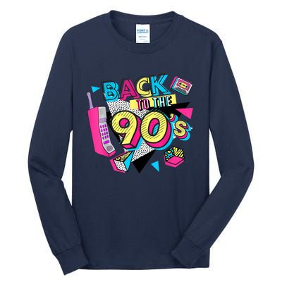 Back To The 90s Outfits Retro Costume Party Cassette Tape Tall Long Sleeve T-Shirt