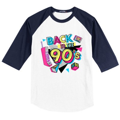 Back To The 90s Outfits Retro Costume Party Cassette Tape Baseball Sleeve Shirt