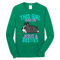 Boston Terrier This Girl Runs On Jesus And Boston Terriers Long Sleeve Shirt