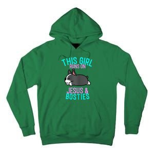 Boston Terrier This Girl Runs On Jesus And Boston Terriers Tall Hoodie