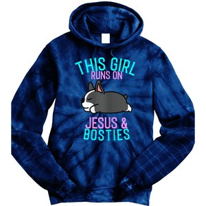 Boston Terrier This Girl Runs On Jesus And Boston Terriers Tie Dye Hoodie