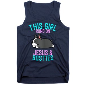 Boston Terrier This Girl Runs On Jesus And Boston Terriers Tank Top