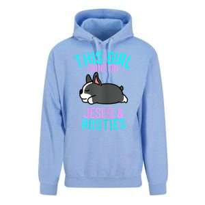 Boston Terrier This Girl Runs On Jesus And Boston Terriers Unisex Surf Hoodie