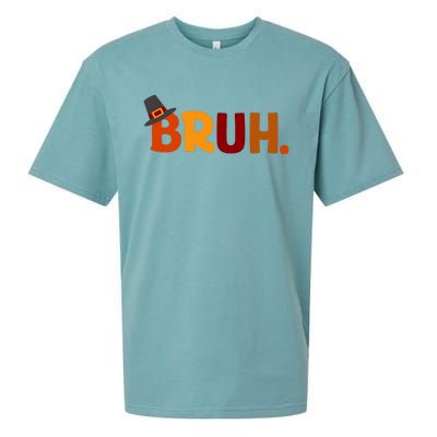 Bruh Thanksgiving Teens Thanksgiving Bruh Sueded Cloud Jersey T-Shirt