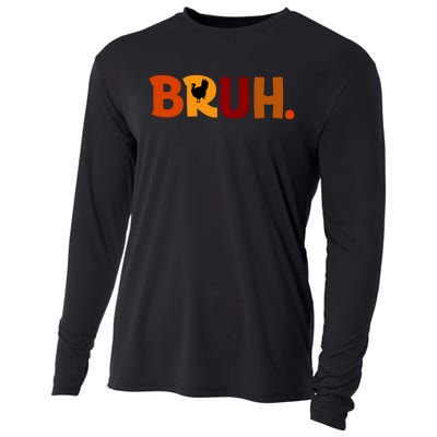 Bruh Thanksgiving Teens Turkey Bruh Cooling Performance Long Sleeve Crew